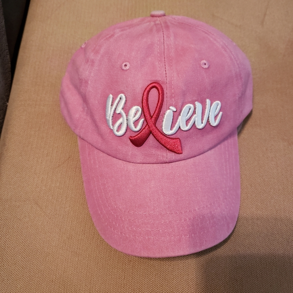 Believe Breast Cancer baseball cap.